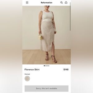 Reformation Florence Skirt, 100% linen